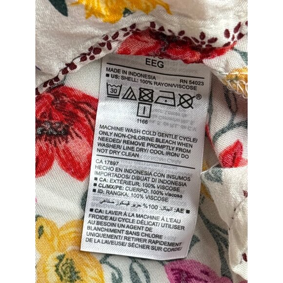 Old Navy Womens Floral Print Rayon Blouse Top Size XXL V-Neck Semi Sheer Boho - Picture 4 of 5